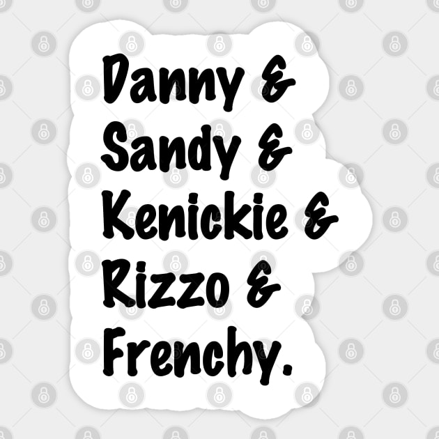 Grease Names Sticker by IdenticalExposure